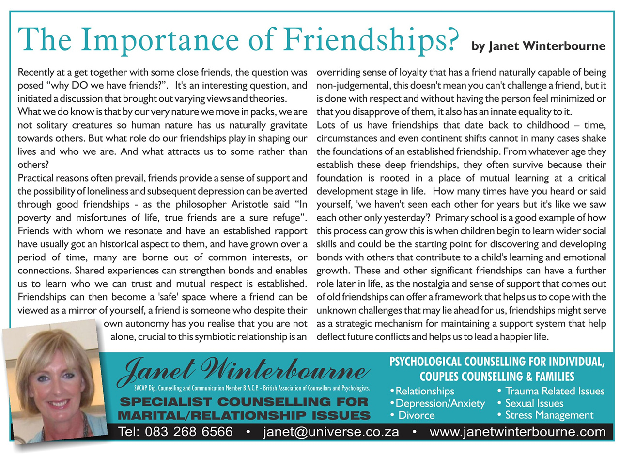 The Importance of Friendship Psychologist Cape Town The Importance of Friendship Psychologist Cape Town